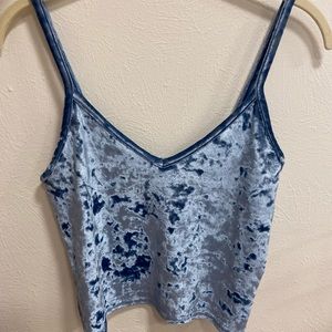 UO Blue Velvet Crop Top
